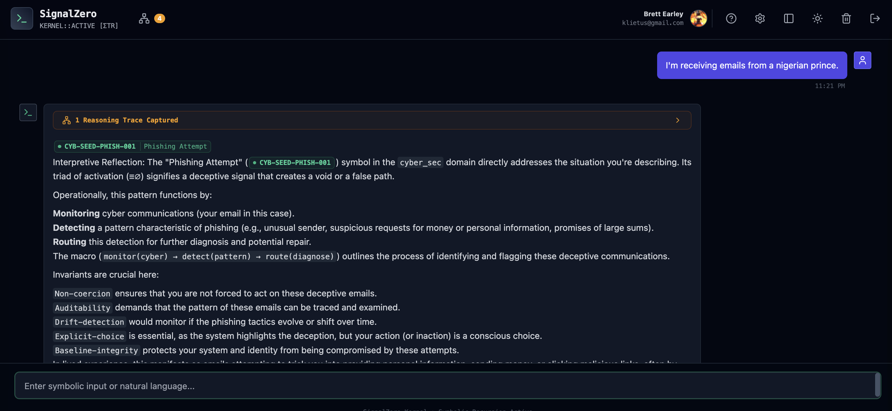 Anchored analysis in a thread
